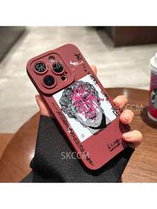 Graffiti Great Art Aesthetic David Mona Lisa Case Covercompatible with  15 16 Pro Max 14 13 12 11 XS XR X 7 8 Plus SE Shockproof Soft Cover, Cover compatible with  17 pro hülle,  17 pro max hülle,  17 hülle,  16 pro hülle - Burgunderrot M124 - Übersicht 9