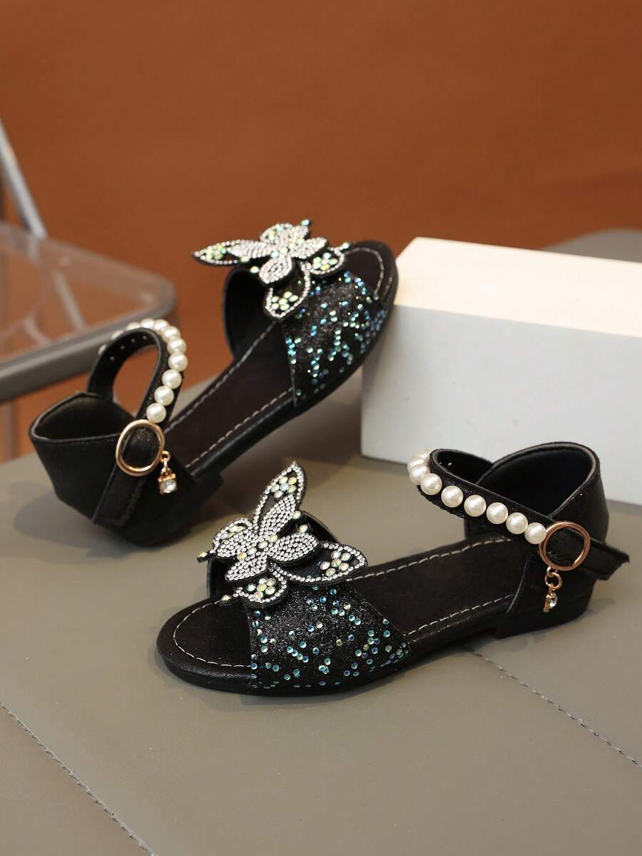 Kids Flat Sandals - Black - View 1