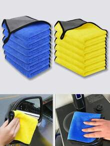 Extra Large Thick Super Soft Microfiber Cleaning Towel, Kitchen Cleaning Cloth, Car Detailing Towel, Car Drying Towel, Car Wash Towel, Car Super Soft Microfiber Towel, Polishing & Waxing Cloth, Absorbent Towel, Ultra-Fine Microfiber Chamois Car Towel - Multicolor - View 11