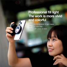 750mAh Rechargeable Magnetic Phone Holder Magsafe, Bluetooth Selfie Remote Control + Fill Light And Stabilizer, Multifunctional Shooting Handle, Suitable For Vlog/Selfie