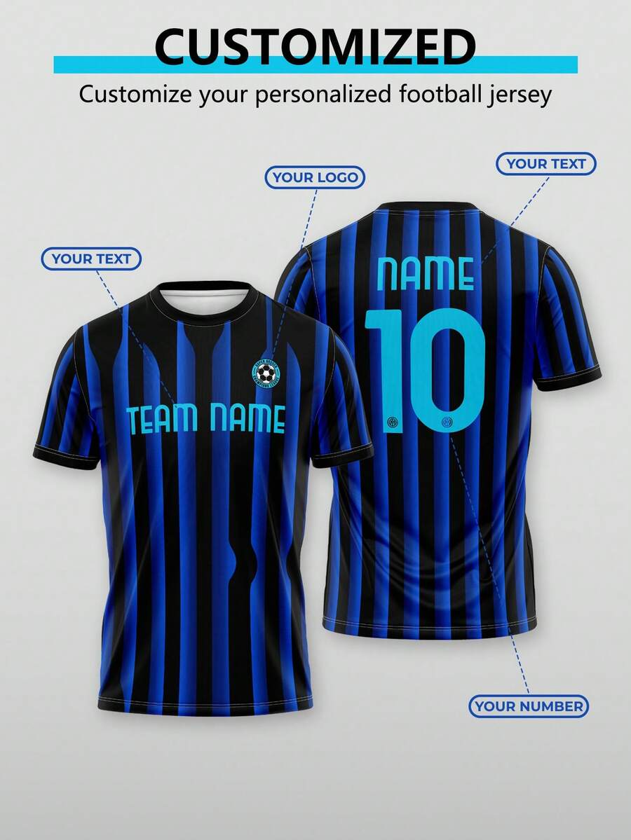 2026-27 賽季義大利甲級足球聯賽 Inter Milan 客製化足球球衣，可自訂 Logo、號碼、隊名與球員姓名，運動用品 - 寶藍色 - 查看 1