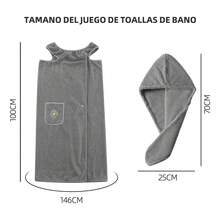 TendenciaBata De Baño Y Toalla Para Cabello Para Dama Súper Absorbent Gris LisaCalidad premium - 1 - Ver 4