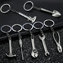 7pcs/Set Mini Tool Keychain Set Zinc Alloy Material Multi-Function Tool Pendant Street Style Father's Day Gift For Men Car Key Chain Accessories Bag Charm Backpack For School Cute Goth Y2k Keychain Key Holder Matching Keychains - Multicolor - View 7