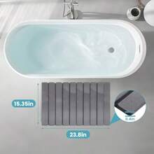 Foldable Stone Bath Mat Er Absorbent Diatoeous Earth Mat Non-Slip Quick Dry Bathroom Shower Mat - 23.6x15.5 Inch For Bathroom Kitchen Outdoor Use Easy Clean Grey - 如圖所示 - 查看 6