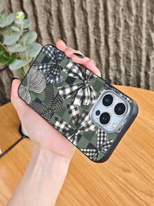 Handyhülle mit kariertem Schleifenmuster, ästhetischer Retro-Stil, kompatibel mit iPhone 17Promax 17Air 17pro 17 16 15 14 13 12 Plus Pro S25Ultra S25plus S25 S24 S23 plus FE Hülle - Schwarz - Übersicht 5