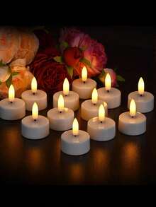 6pcs Flameless LED Tea Light Candles With Flickering Effect, Remote Control And Timer Function (2H, 4H, 6H, 8H), Suitable For Home Decor, Valentine's Day, Weddings And More To Create Ambiance - White - View 3