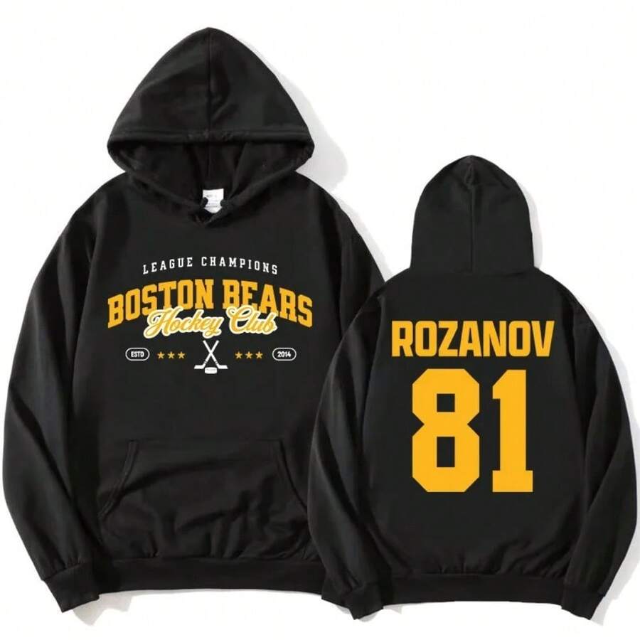 Heated Rivalry 81 Rozanov Hoodies Long Sleeve Winter Hooded Sweatshirts Graphic Printing Clothing Women Men Sudaderas Streetwear - 500258-黑色 - 查看 1
