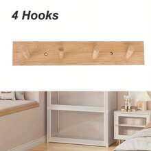 1pc Wooden Key Holder Rack, Nordic Style Wall Mounted Storage Hook, Creative And Space-Saving, Suitable For Kitchen, Bathroom, Bedroom, Back Door, Coat Rack - Apricot - View 12