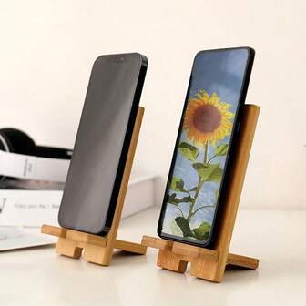 1/2pcs Modern Minimalist Wooden Phone Stand - Ergonomic Design, Ideal Companion For Slouchy People, Desktop Office Tablet Stand, Featuring Stability And Portability, Multifunctional Wooden Phone Stand, Wooden Base Phone Charging Stand, Creative Minimalist Wooden Phone Stand Base, Compact Slouchy Person Tablet Phone Stand, Desktop Base