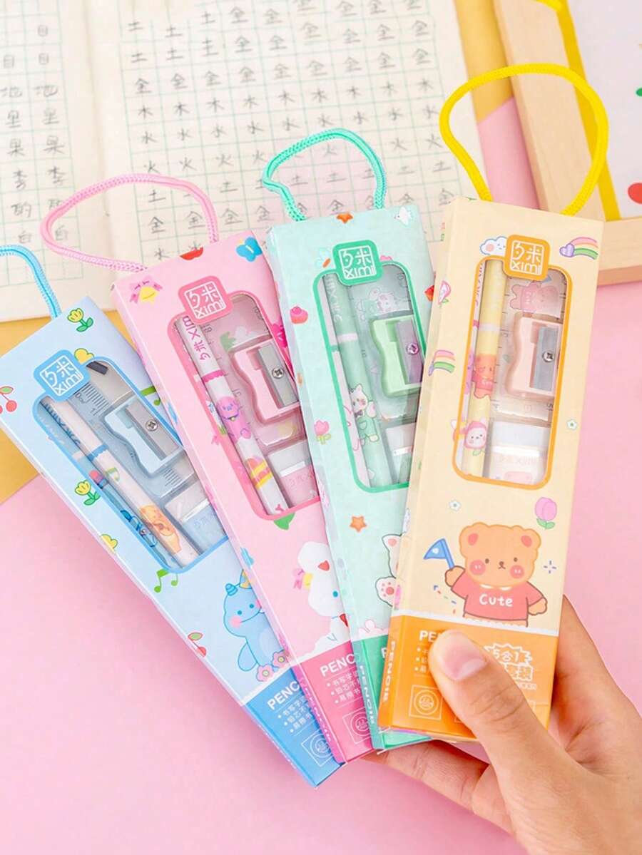 5pcs Stationery Gift Set (Includes Ruler, Eraser)
