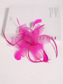 1pc Women's Tea Party Headband, Kentucky Derby Wedding Floral Mesh Hair Clip