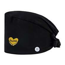 1 pezzo Cappellino da lavoro per donne in materiale di poliestere con stampa digitale a motivo a cuore del marchio, regolabile con elastico, adatto per medici, infermieri, saloni di bellezza, cliniche veterinarie, addetti alle pulizie e personale di servizio - Multicolore - Visualizzare 19