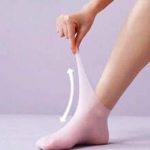 3只/2只/1只装硅胶保湿舒缓袜，高弹力压缩袜，可重复使用芦荟袜，女士防滑凝胶后跟袜，可搭配您喜爱的乳液和面霜使用 - 彩色 - 查看 9