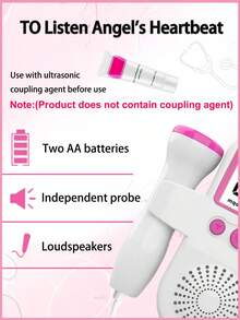 Monitor tętna płodu Doppler, detektor tętna o wysokiej czułości w ciąży z wyświetlaczem LCD, odpowiedni do użytku domowego w okresie prenatalnym - Zobacz 3