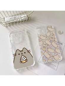 Étui de téléphone mignon P-Chat compatible avec 16e 16 15 14 13 12 11 Mini Pro Max X XR XSMax 7 8 Plus, coque anti-chute transparente. Coque compatible avec 17 Pro, 17 Pro Max, 17, 16 Pro - TMSJ-291TSJ0417A8 - Voir 6
