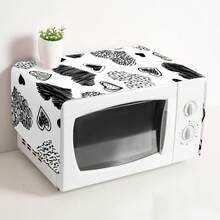 1件心形图案微波炉防尘罩，现代涤纶印花，33*92厘米，家居装饰电器罩，可水洗 - 彩色 - 查看 6