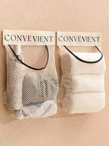 1pc/Set Multifunctional Wall-Mounted Kitchen Trash Bag Holder, Large Capacity Storage Bag, Plastic Bag Organizer, Hook And Loop Mesh Bag - Multicolor - View 7