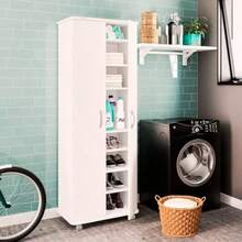 CY Alacena de Madera para Cocina Zurich - 2 Puertas 8 Estantes Color Blanco - Largo 60cm x Alto 169cm - Mueble para Almacenamiento de Despensa - Blanco - Ver 4