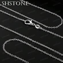 5pcs/Set 925 Sterling Silver Necklace, Fashionable DIY Jewelry For Men & Women, 1mm Necklace, Length Options: 16", 18", 20", 22", 24", 26", 28", 30" - Silver - View 2