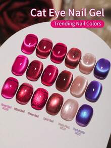 XEIJAYI 15ml 6-Color Cat Eye Nail Gel Set - Vibrant Glossy Pigments With Intense Cat Eye Effect, Professional LED Gel Polish For Women's Salon & DIY Manicure, Long-Lasting & Chip-Resistant, Perfect Gift For Nail Art Lovers - Nhiều màu - Xem 3