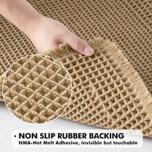 Alfombras de baño estilo gofre, estilo bohemio, antideslizantes, lavables, superabsorbentes, con base de goma ultrasuave para suelo, bañera y ducha, color marrón, 45 x 76 cm - Marrón - Ver 5