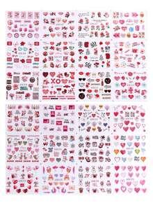 Bộ 4 miếng dán móng tay chủ đề Ngày Valentine, bao gồm các họa tiết hoa nở, hoa hồng, trái tim, cây sô cô la, thích hợp cho nghệ thuật vẽ móng, ngâm nước hoặc dán trang trí. Tự tay tạo nên những thiết kế hoạt hình dễ thương, tạo nên những bộ móng tinh tế. - Nhiều màu - Xem 2