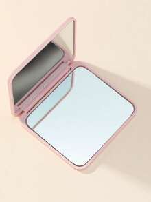 Pink Square Portable Folding Mirror For Daily Use & Travel,Cheap,Stocking Stuffers,Makeup,Makeup Tools,Cheap Stuff,Gifts,Gifts For Women,Christmas Gifts - 淺粉色 - 查看 7