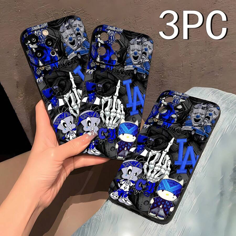Funda para teléfono con efecto espejo y estilo grafiti azul. También funciona como espejo y es compatible con 17, 16 Pro Max, 15 Pro Max, 13 y 12. Fabricada en TPU resistente, ofrece una excelente protección contra golpes y caídas. Un regalo perfecto para familiares, amigos, cumpleaños u ocasiones especiales. - Negro - Ver 1