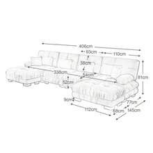 Modular Ecksofa, U-Shaped Couch Set For Wohnzimmer, 4-Sitzer Comfortable Cloud Couches Mit Beweglichem Ottoman, DIY-Kombination, Chenille, Pink - Baby Pink - View 2
