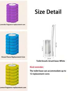 1 Bộ chổi vệ sinh bồn cầu dùng một lần có đầu thay thế hòa tan, Bộ chổi vệ sinh bồn cầu, Không loại bỏ vết bẩn góc chết, Sử dụng trong gia đình (Bao gồm hộp mực thay thế và giá đỡ), Hệ thống vệ sinh bồn cầu dùng một lần, Hộp mực thay thế, Dụng cụ phòng tắm, Thích hợp để vệ sinh bồn cầu và sử dụng trong gia đình, Để vệ sinh phòng tắm - Nhiều màu - Xem 3