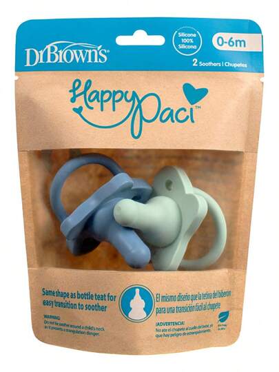 Dr. TendenciaBrown´s Pack 2 Chupones Happypaci Rosa-verde  0-6 MesesCalidad premium