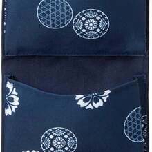 Wall Pocket, 3 Tiers, Navy, Japanese Modern Pattern