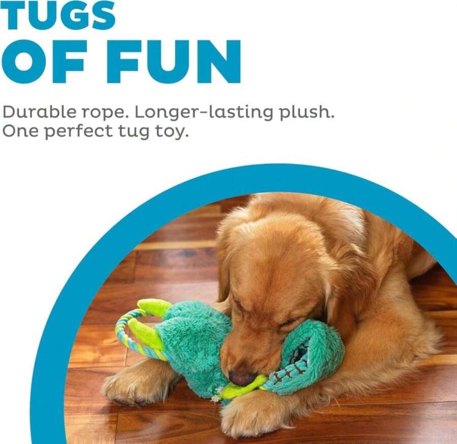 Outward Hound Ropiez Rope Interactive Dog Tug Toy For Tugging Squeaky Fun, Giraffe, Yellow, Small - Màu A - Xem 1