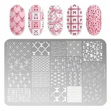 Stainless Steel Nail Stamping Plate With Bow Pattern - Kawaii Nail Art Tools, Includes Pink, Red, White And Black Designs, Great For Nail Design, Nail Art Supplies, Nail Stickers, Nail Art Sticker Sets, Nail Stamping, Nail Stamping Plates, Nail Technician Use - Multicolor - View 3