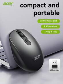 ACER OMR282 Wireless Silent Mouse, 2.4G Connection, Office & Business Portable, Ergonomic Lightweight Design, Slim & Compact Highly Attractive, Long Battery Life, High DPI, Cute Mini Design - Black - View 14