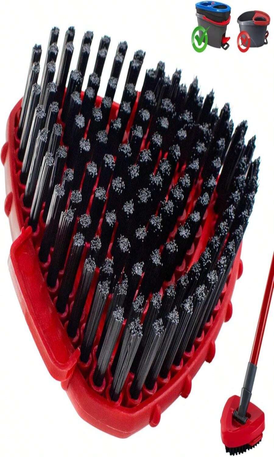 Scrubber Mop Head For Ocedar, Upgrade Scrub Brush For Ocedar, Spin Mop Scrub Brush Head For Ocedar RinseClean 2-Tank, More Bristles Scrub Brush Attachment For Bathroom, Deck, Kitchen Floor Cleaning - ColorA - 查看 1