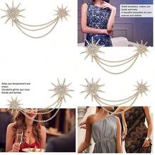 Leoon Broche de mujer, broche de cadena de borla de aleacin de moda con forma de copo de nieve broche para ropa vestido decoracin joyera - como se muestra en la figura - Ver 1