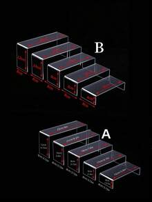 5个透明亚克力首饰展示架，一套5个不同尺寸，U型亚克力架，适用于珠宝店、蛋糕、香水、玩偶、厨房用品、节日礼物、生日、家居装饰、婚礼、香水收纳、化妆品整理等场合。 - 無色 - 查看 6