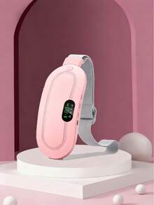 USB 月经加热垫，女性腹部电加热垫，带支架的振动腹部和腰部按摩器 - 粉色 - 查看 9