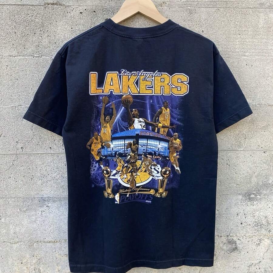 Vintage 2009 Lakers Ship Kobe Parking Lot Rap Tee Black Tee Medm - 款式 - 查看 1