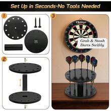 Wooden Dart Holder Stand Desk Or Shelf U2013 Holds 12 Fully Assembled Steel Or Soft Tip Darts U2013 Compact Tabletop Display Rack Dart Storage And Organization - Initial - View 6