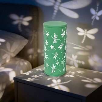 1 Set Green Dragonfly Projection Lamp, 3-Color LED Desk Lamp, USB Powered Atmosphere Light, Suitable For Home Gatherings, Living Room, Bedroom Decor
