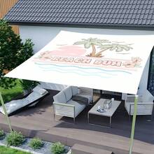 1pc 2D Digital Print Sun Shade Cloth, 5 Different Styles Available, Features Include Printed Pattern Design, Windproof, Detachable, Lightweight, Semi-Shading, Dustproof