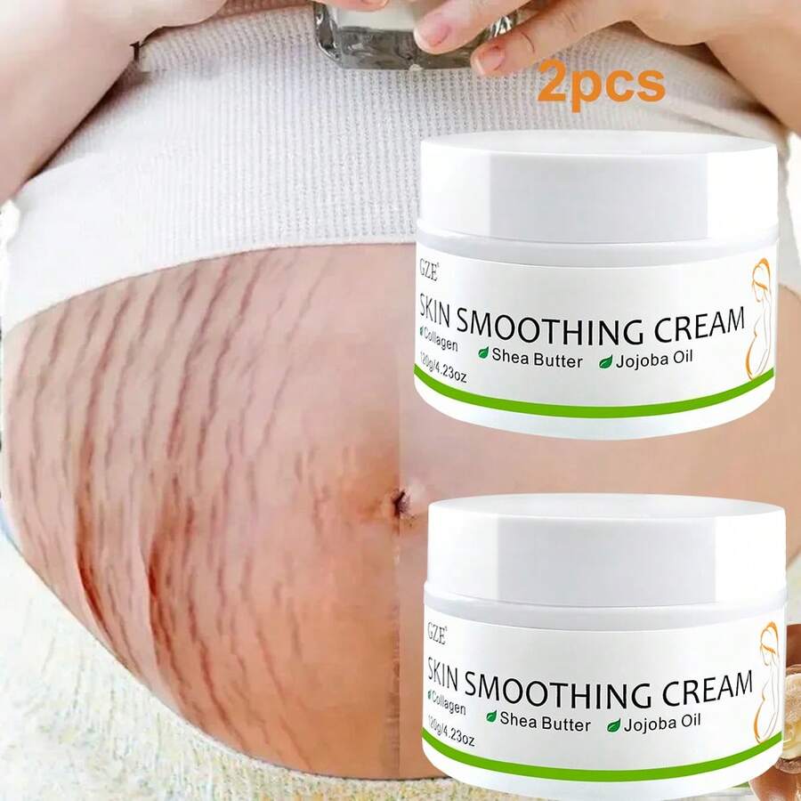 2支装 GZE 妊娠纹霜，柔滑肌肤霜，淡化产后妊娠纹和生长纹，富含乳木果油