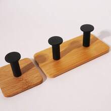 1 pieza Gancho de pared de madera, sin necesidad de perforar, gancho adhesivo resistente para abrigos, cocina, baño, entrada - Multicolor - Ver 4