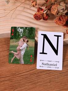 Personalized Custom Photo & Text Playing Cards, Valentine's Day Gift, Custom Couple Photo Poker Set, Romantic Valentine's Present, Custom Name Date Playing Cards, Entertainment Accessory, Multi-Functional, Highly Decorative, Reusable, Exquisite & Stylish, High-Quality, Colorful, Modern, Customizable, Personalized, Unique, Ideal Gift For Lover/Partner - Multicolor - View 17