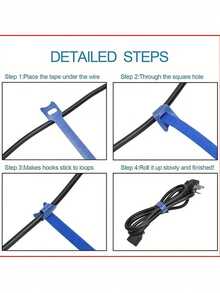 100条装魔术贴扎带，数据线、耳机线及其他线缆收纳整理带，防滑植物绑带，植物扎带，耐用尼龙自粘绑带，办公用品收纳整理带，电脑线缆及路由器线缆整理带，防滑植物绑带，植物扎带，魔术贴扎带，节日花环绑带，带魔术贴扣的可调节花园绑带 - 彩色 - 查看 8