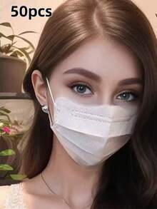 10pcs/20pcs Large Butterfly Shaped Face Mask, Women's Attractive Wavy Cloud V-Shaped Face Flattering Small Mask - Multicolor - View 6