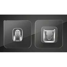 5pcs/3pcs/2pcs/1pc Multi-Function Wall Mounted Power Outlet Holder - Practical Hooks With Transparent Interlocking Clips, Strong Adhesive And Reusable Plastic Pads, Convenient For Bathroom And Door Frame Storage; No Drilling Installation, Space-Saving. Storage & Organization Strong Adhesive Hooks, Bathroom Accessories, Home Decor - Clear - View 6