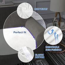 MAXIJIN 1 Piece Velvet Chaise Cover Stretch Sectional Couch Covers For L Shaped Sofa Fitted Soft Chaise Lounge Cushion Cover Sofa Slipcover With Elastic Bottom (Chaise Cover, White) - 白色的 - 查看 5